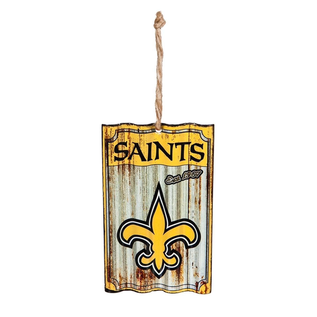 New Orleans Saints Metal Corrugated Ornament