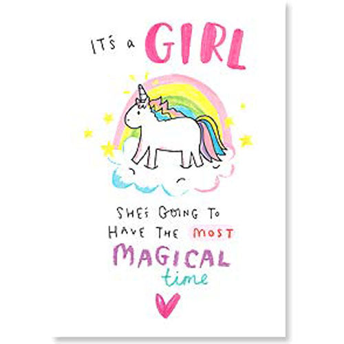 Card : It's a Girl (w/unicorn)