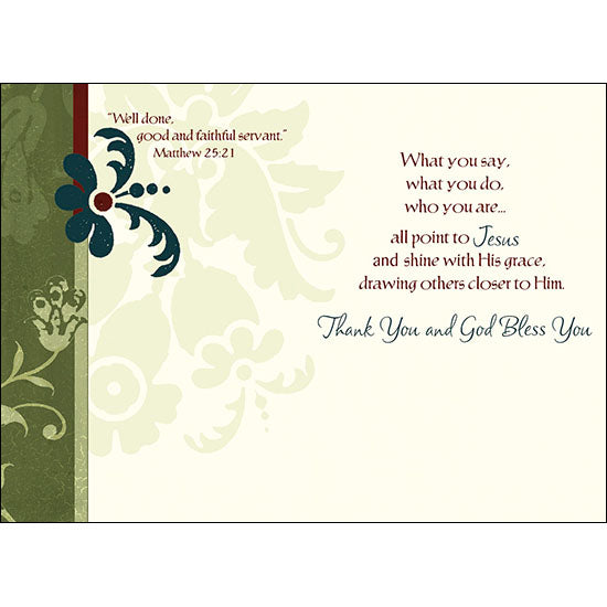 Ministry Appreciation Card, "You are making a difference"