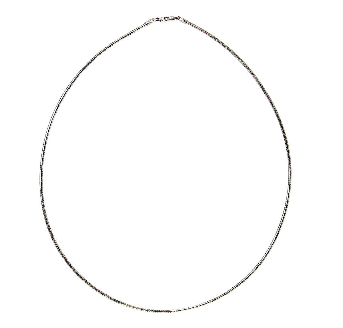 Sterling Silver Round Omega Necklace 16" 2mm