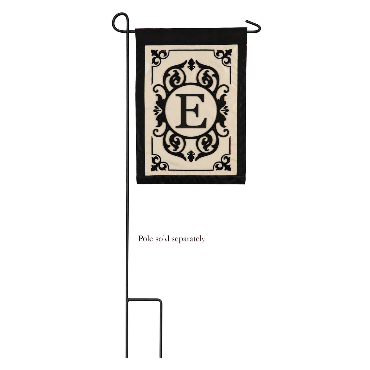 Cambridge Monogram Garden Applique Flag, "E"