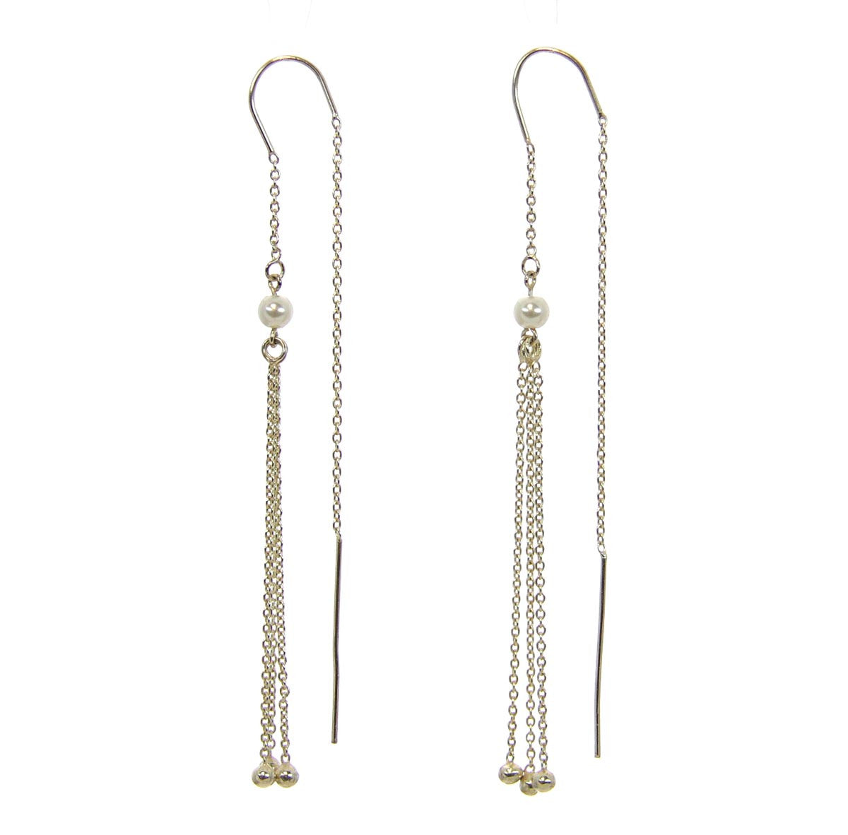 Sterling Silver Earrings Threader w/Pearl