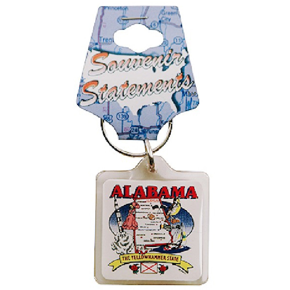 Alabama Keychain Lucite State Map