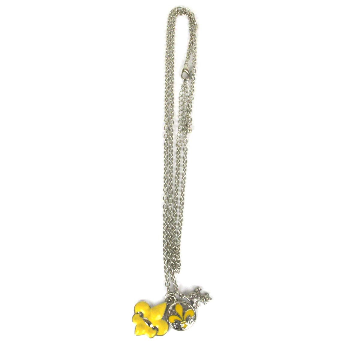 Fleur De Lis Charm Necklace Yellow