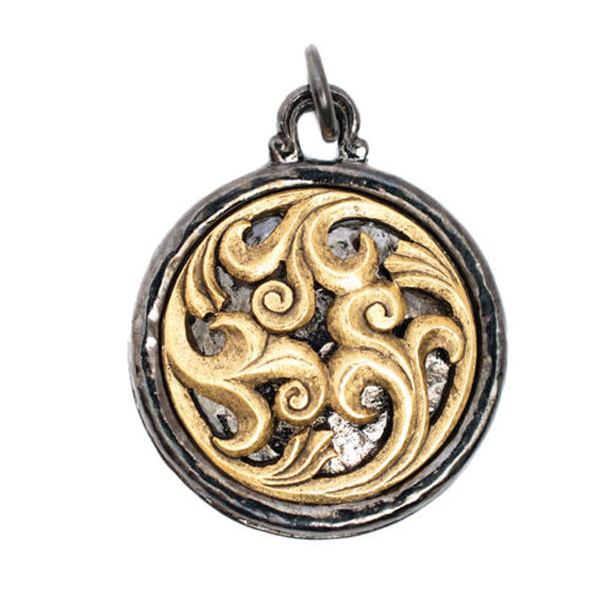 Aimez Charm Oxidized Swirl Medallion