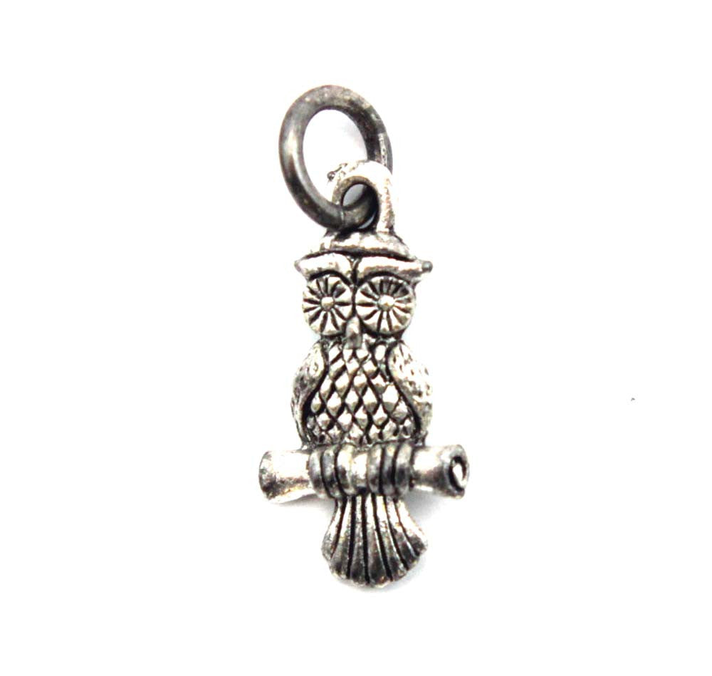 Owl Charm Silver Character Charm
