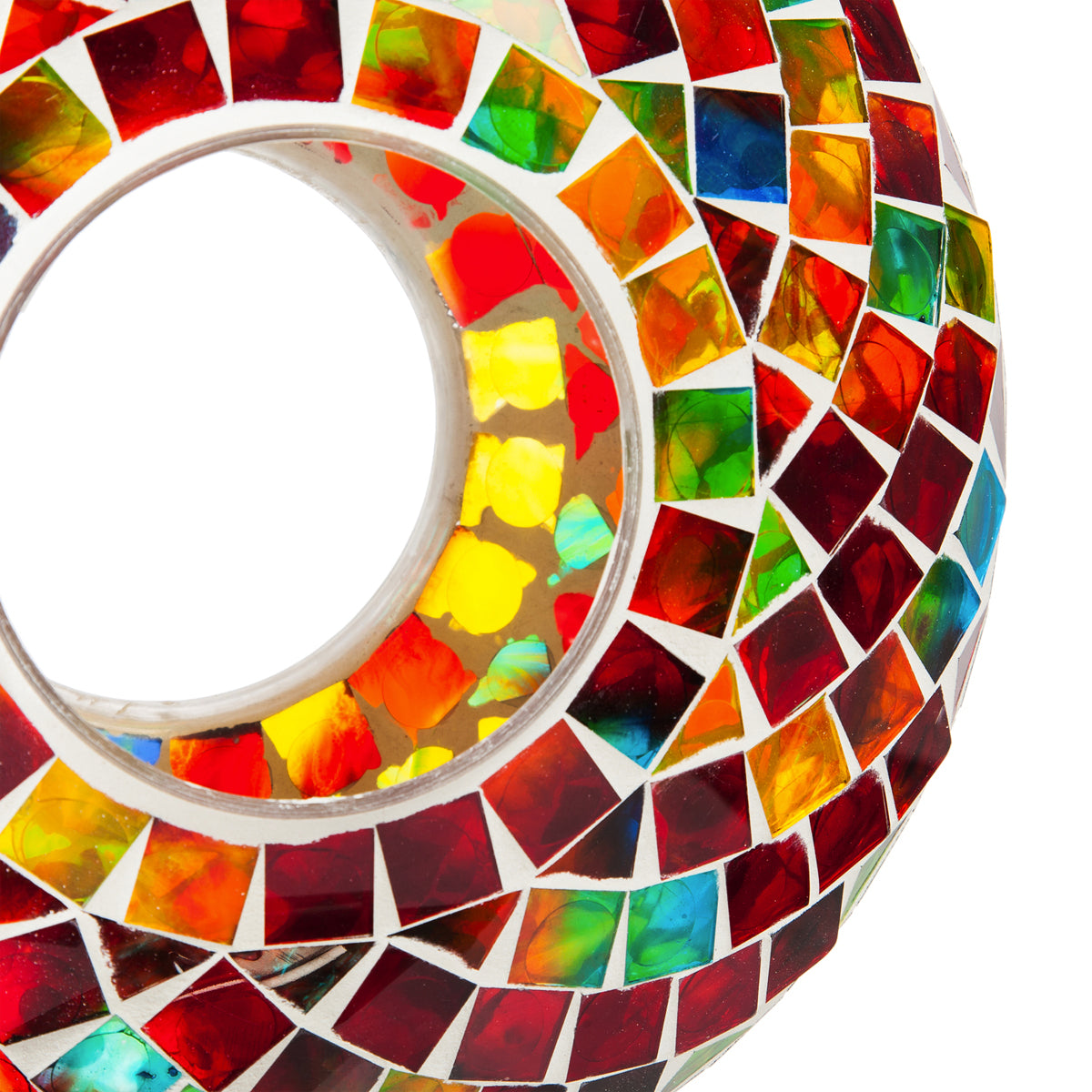 Rainbow Mosaic Glass  Circle Feeder
