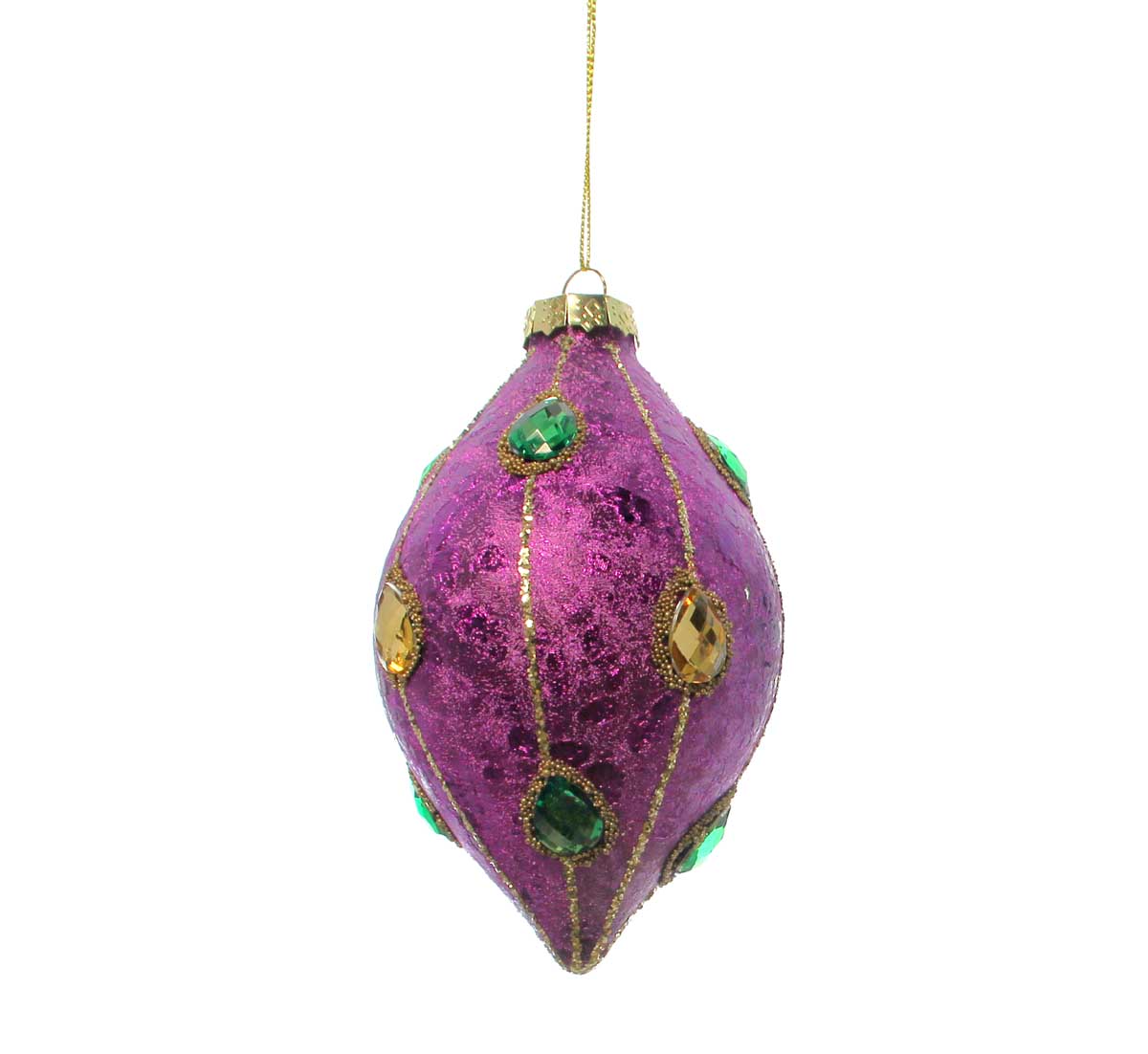 Mardi Gras Foil Oval Ornaments with Jewels