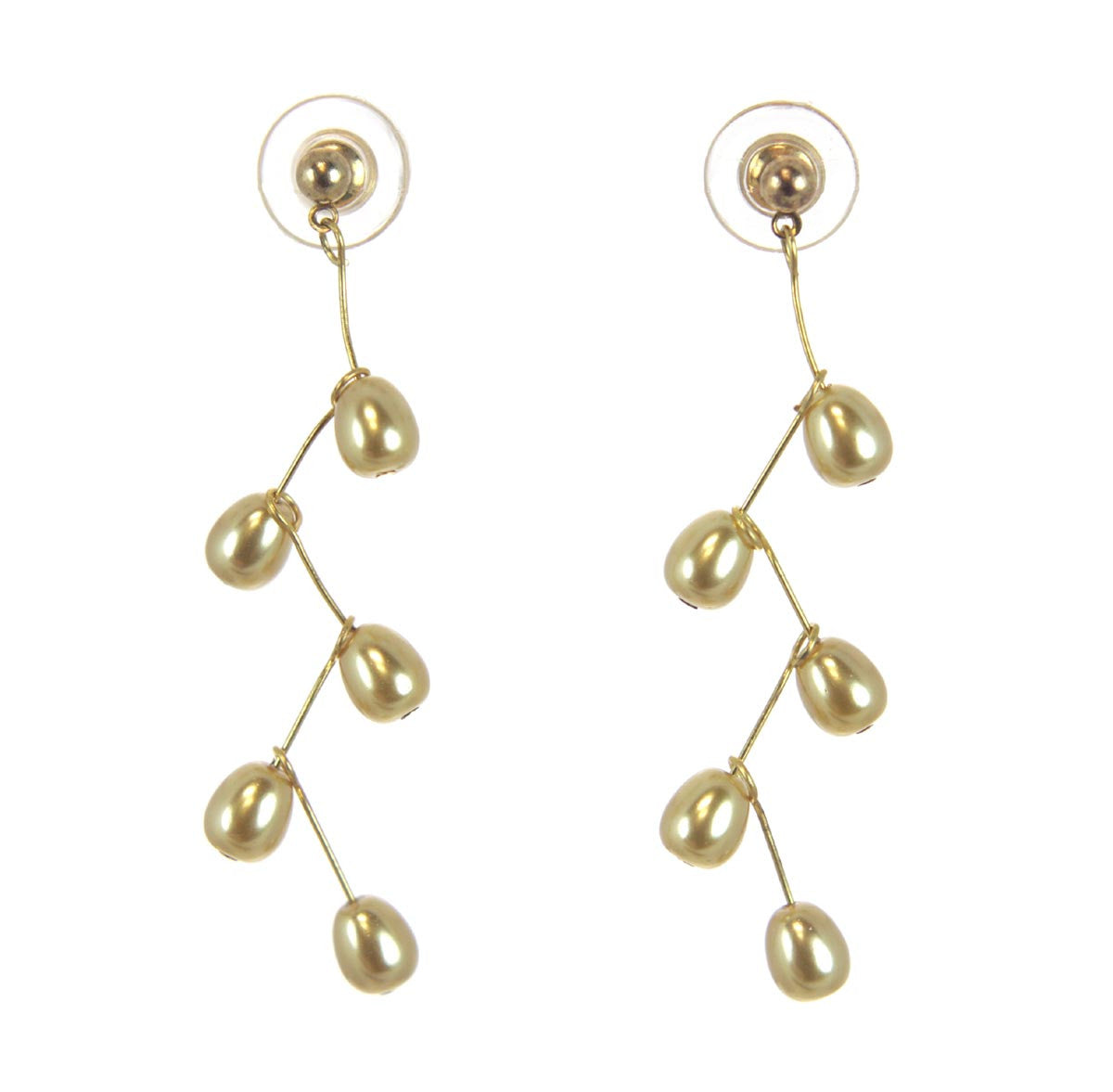 Wired Pearl Earrings - Gold