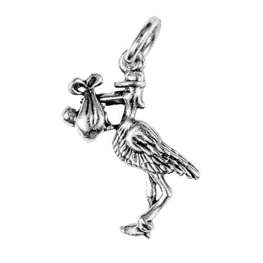 Stork Silver Character Charm