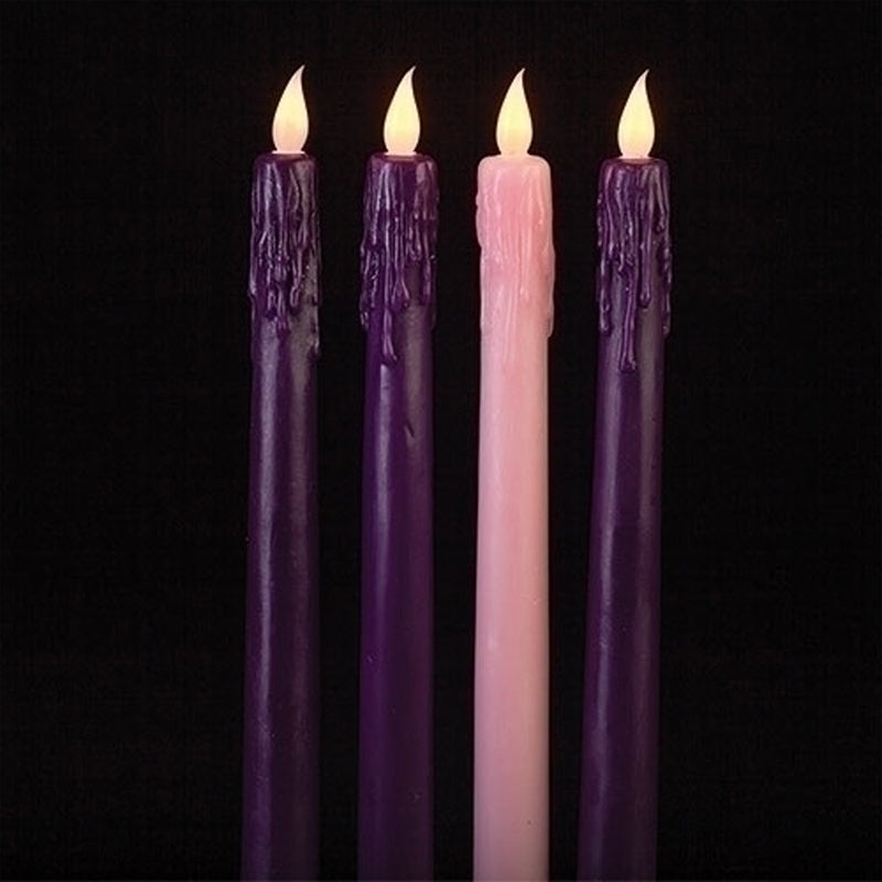 LED Advent Candles, set of 4, 10"H