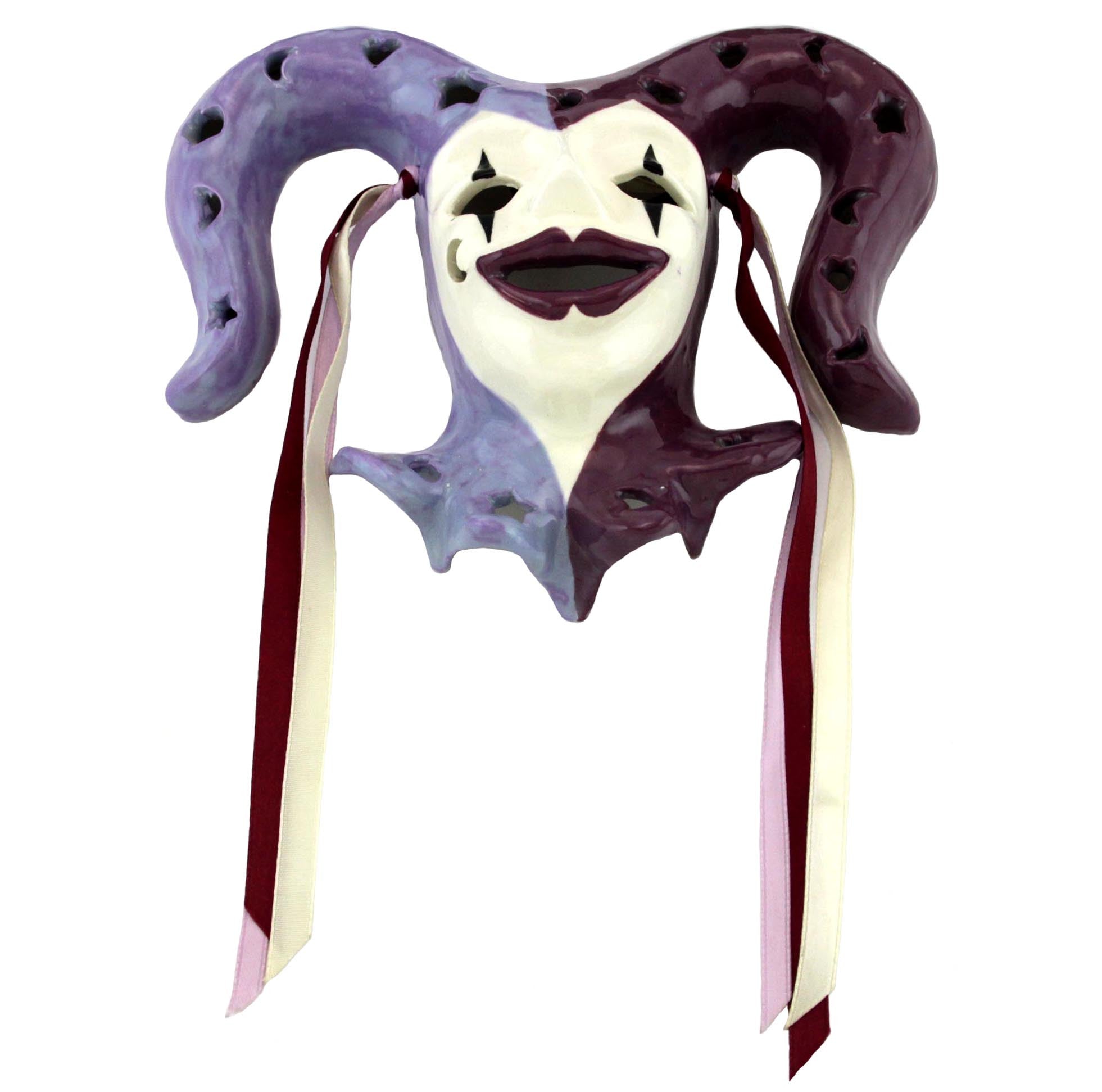 Purple Jester Mask, Ceramic
