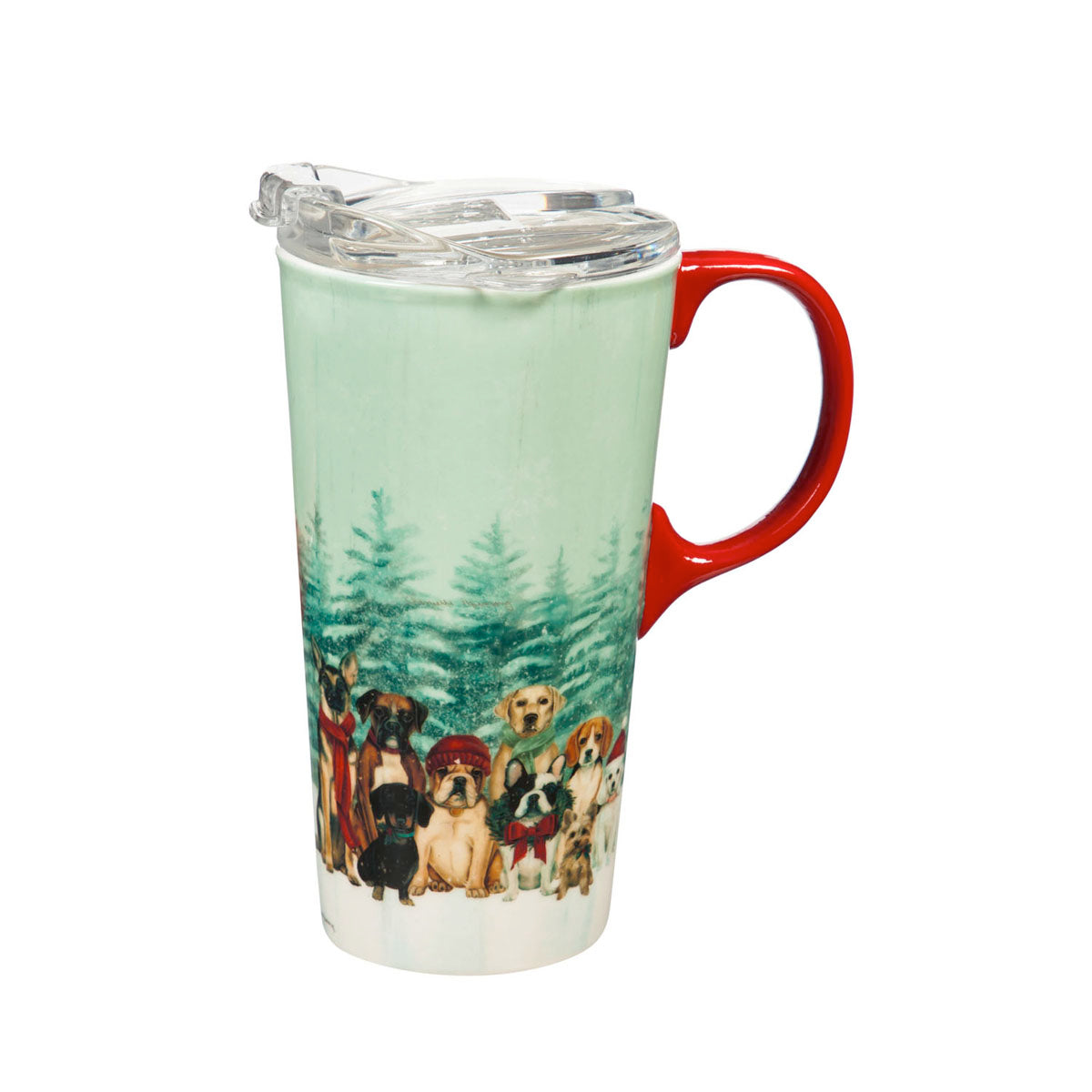 Royal Holiday Pups Ceramic Travel Cup, 17 oz., w/box