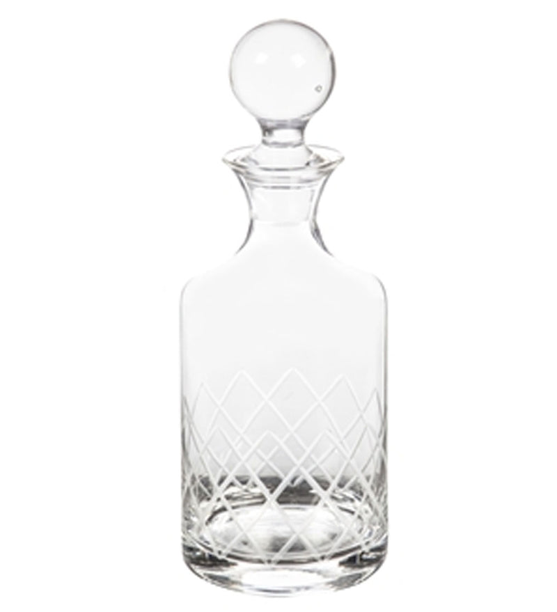 Glass Whiskey Five Piece Set, Diamond Pattern 