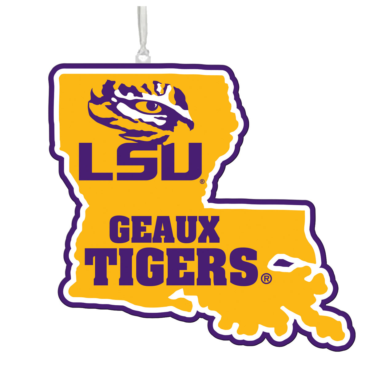 LSU Ornament with State of Louisiana