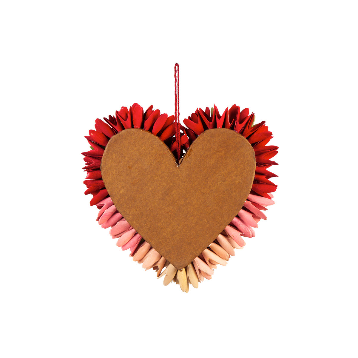 Woodchip Ombre Heart Hanging Decor