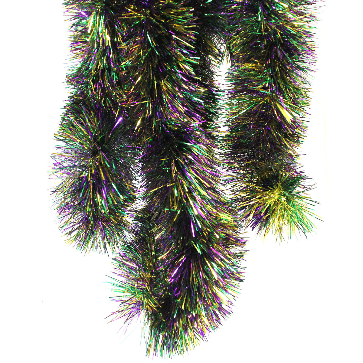  Mardi Gras Christmas Tree Tinsel Garland Gold Green