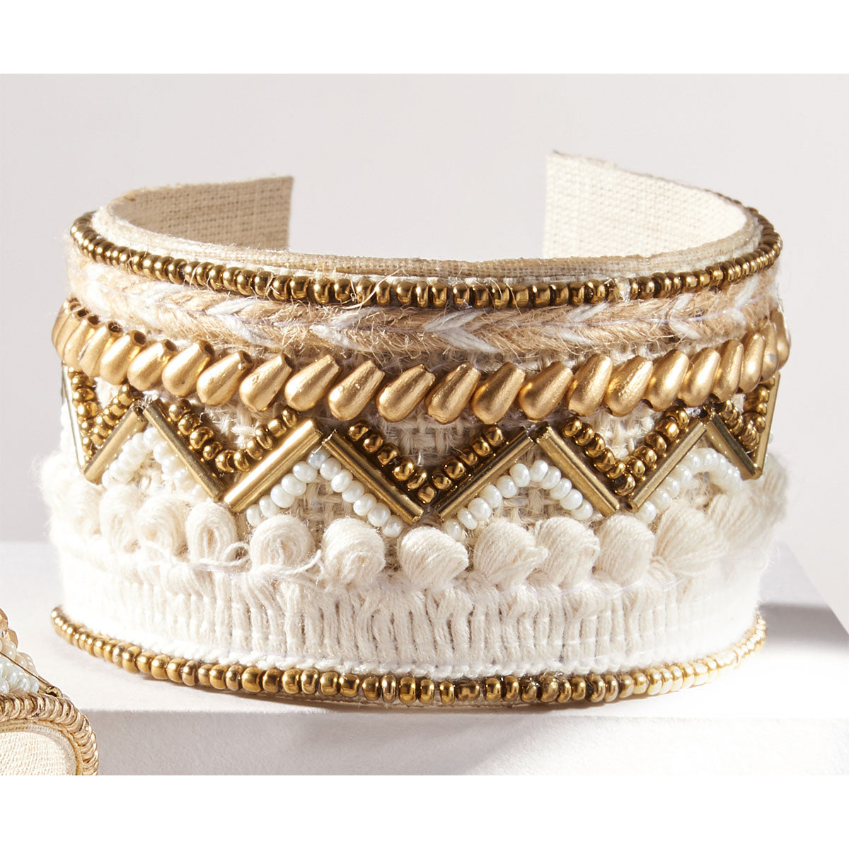 Charlie Paige Gold & White Bracelet Cuff, 2 Designs