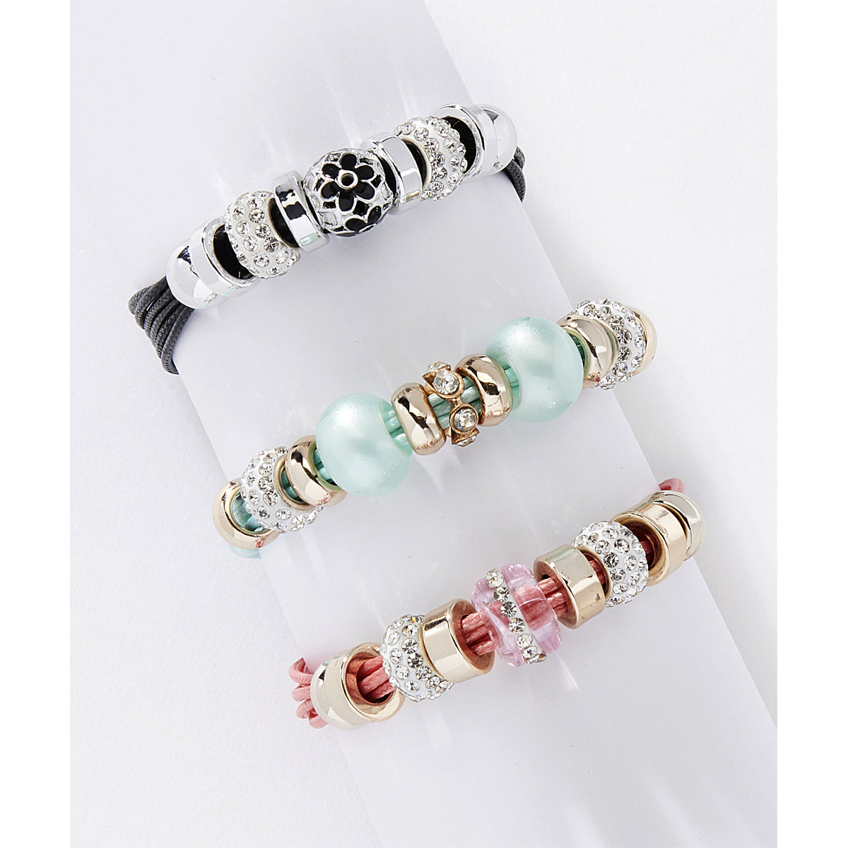 Glass Bead Bracelets, Black or Pink