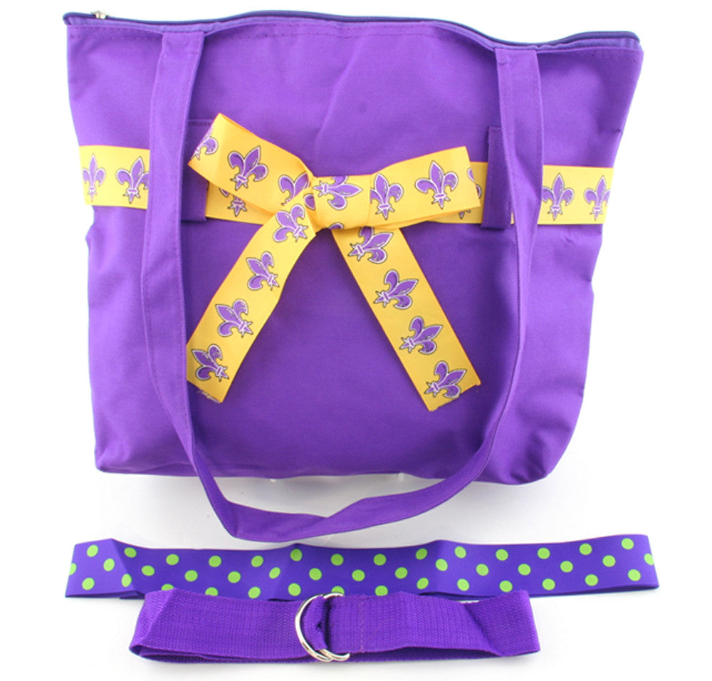 Canvas Bag Fleur De Lis Purple