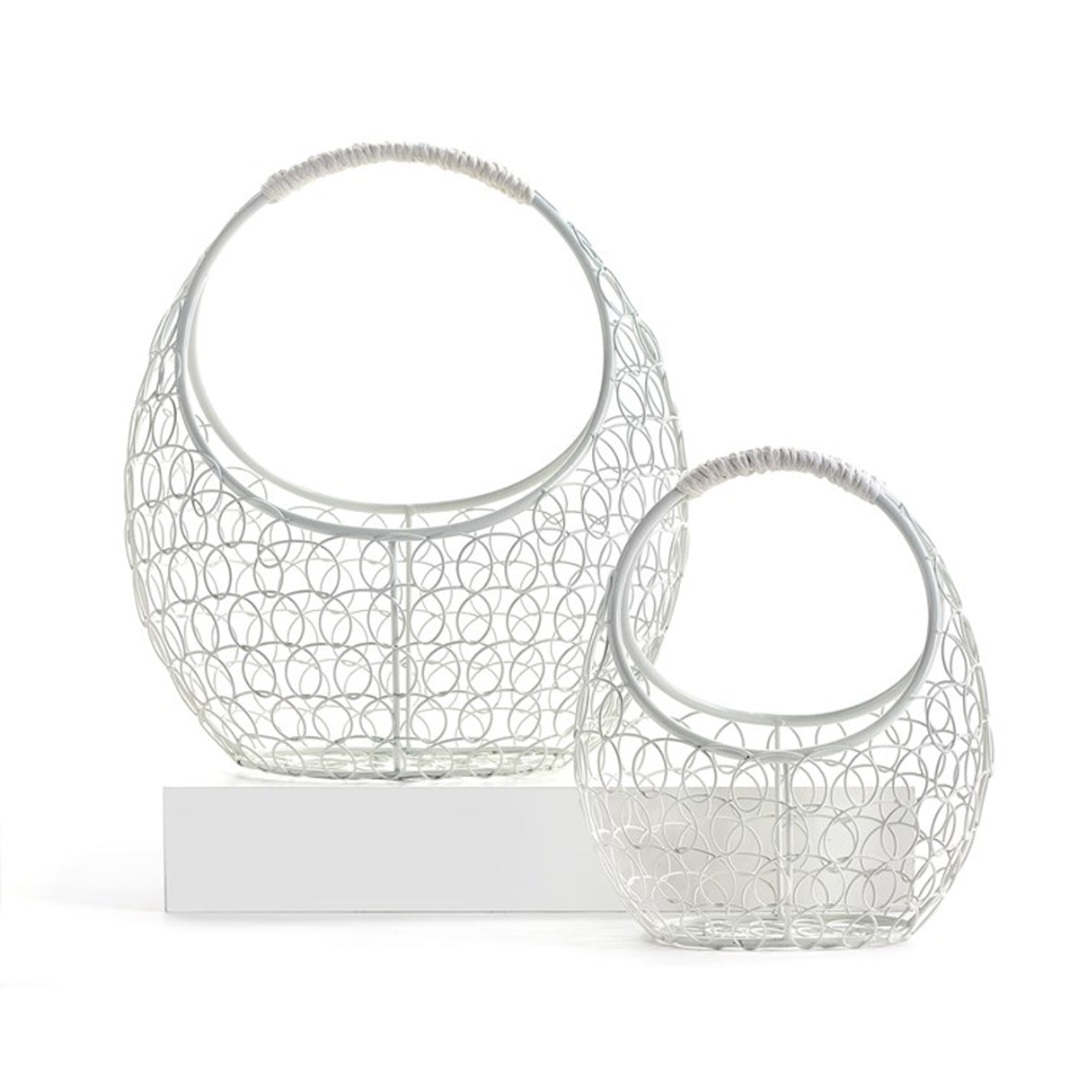 Metal Wire Basket with Handle, set of 2