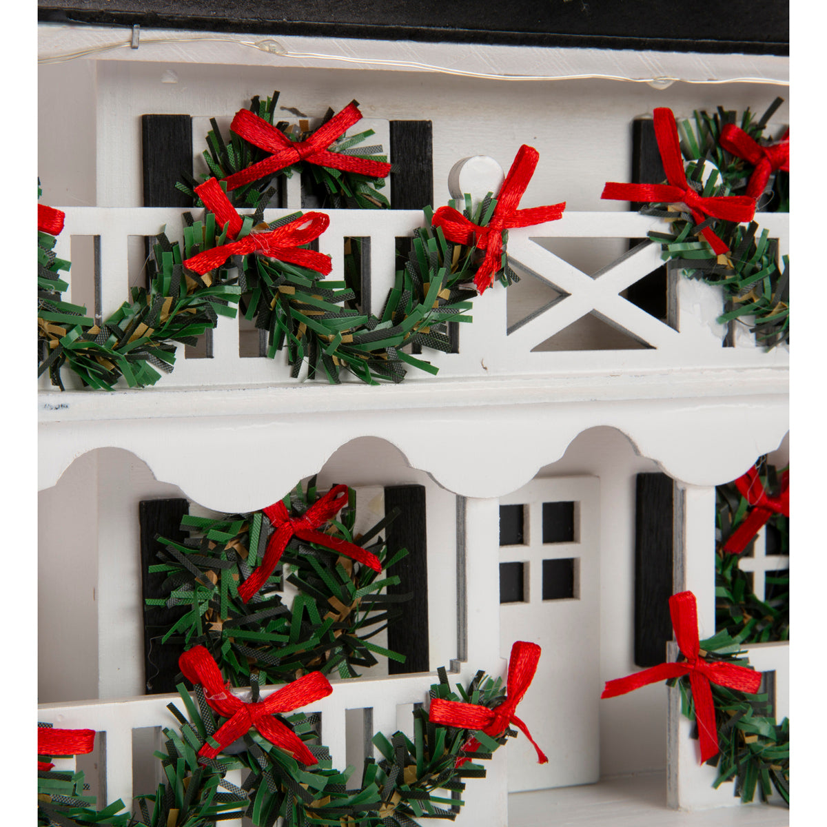 Lighted Holiday Colonial Cottage Birdhouse
