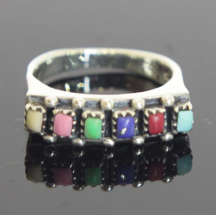 Sterling Silver Multicolor Ring Size 6