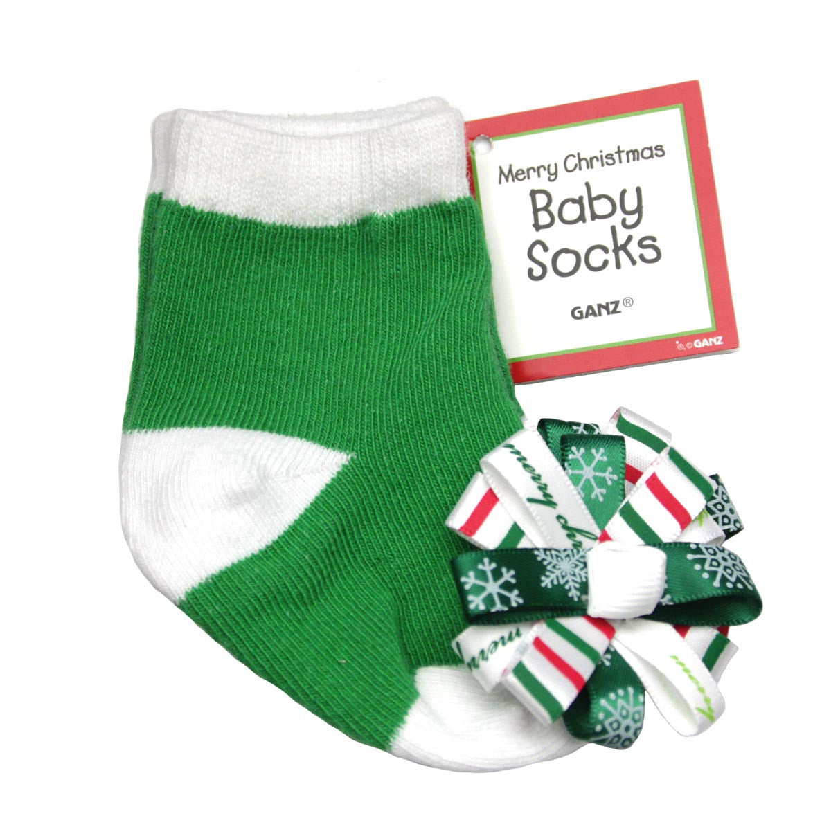 Merry Christmas Baby Socks Green
