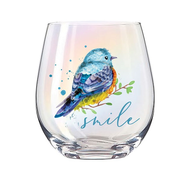 Spring Stemless Wine Glass, 4 styles, Birds & Insects