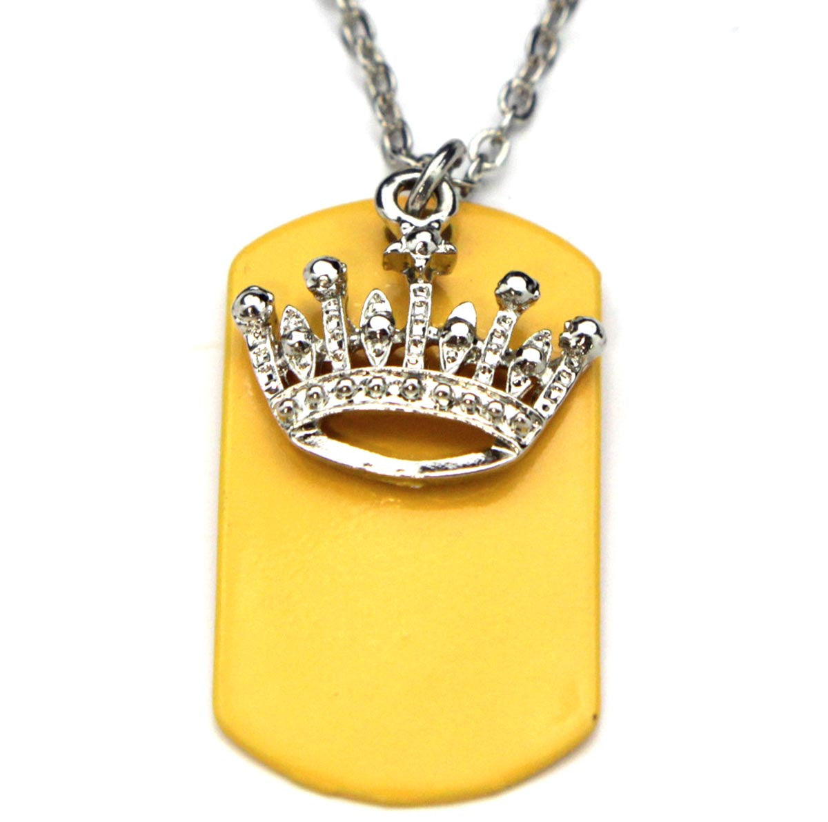 Crown Necklace Dog Tag Yellow