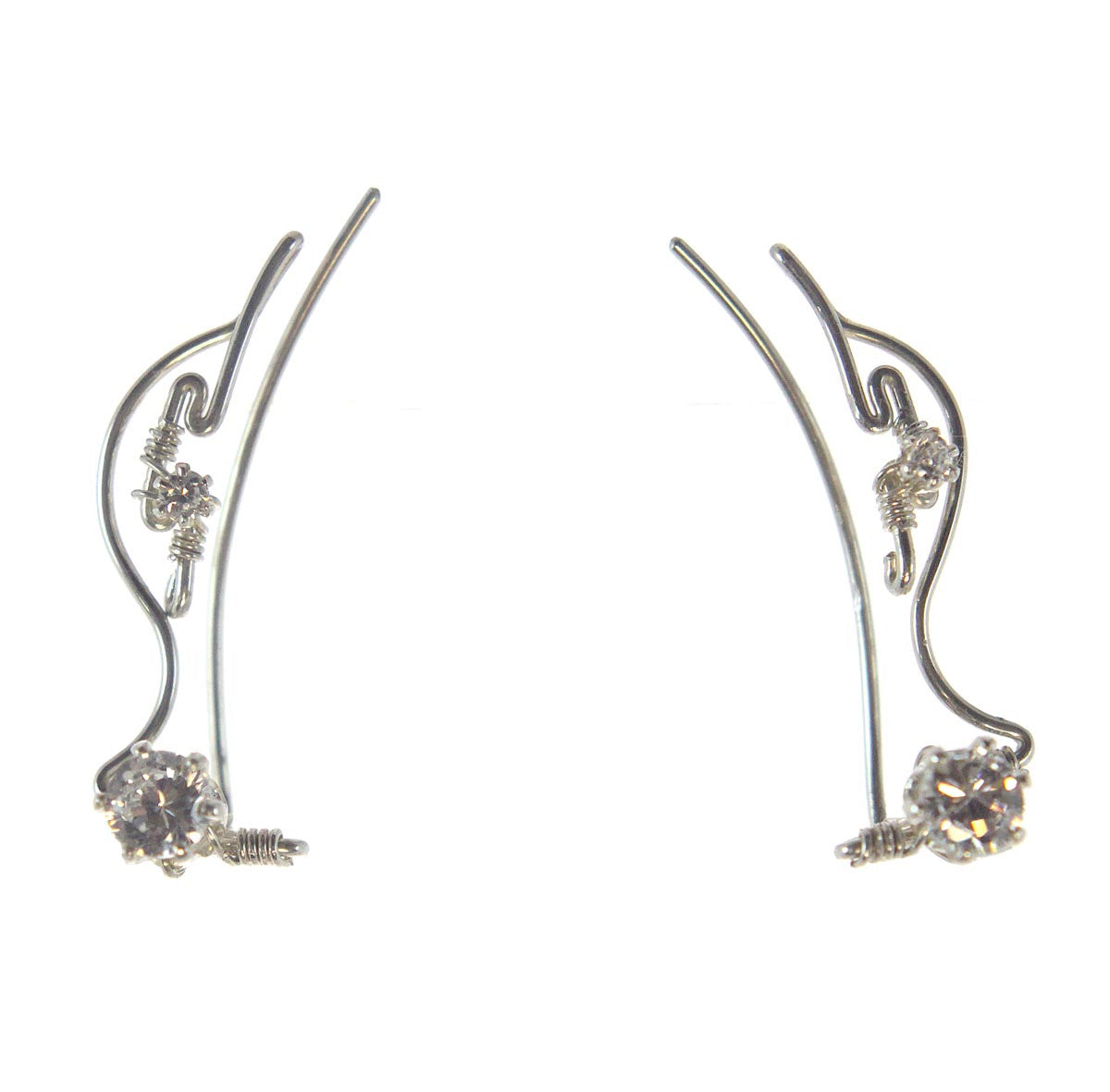 Ear Vine, Sterling Silver with Cubic Zirconia