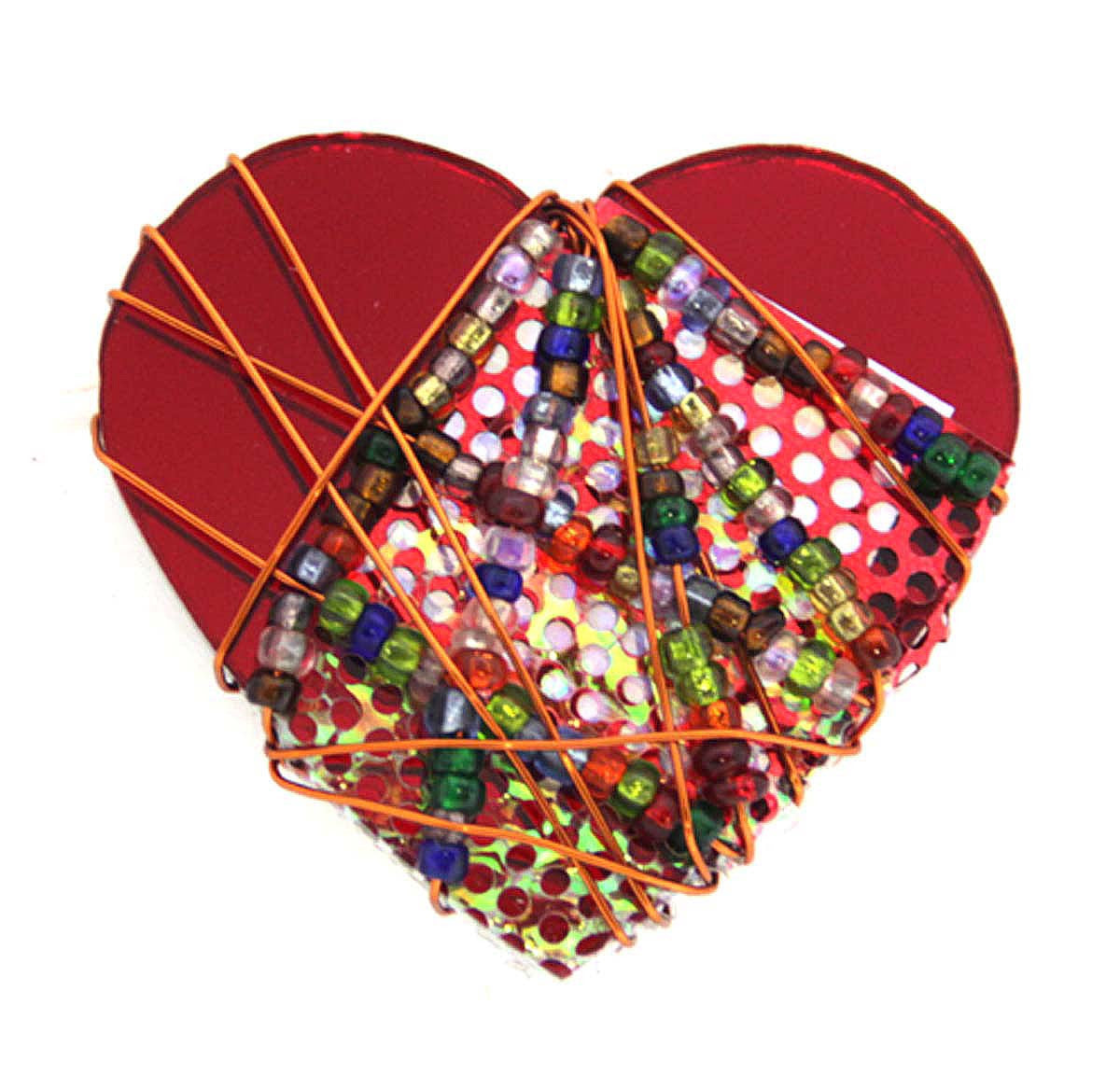 Heart Beaded Pin by Bently