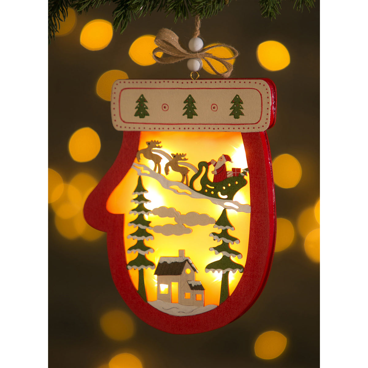 Wooden Ornaments, (LED), 2 Styles