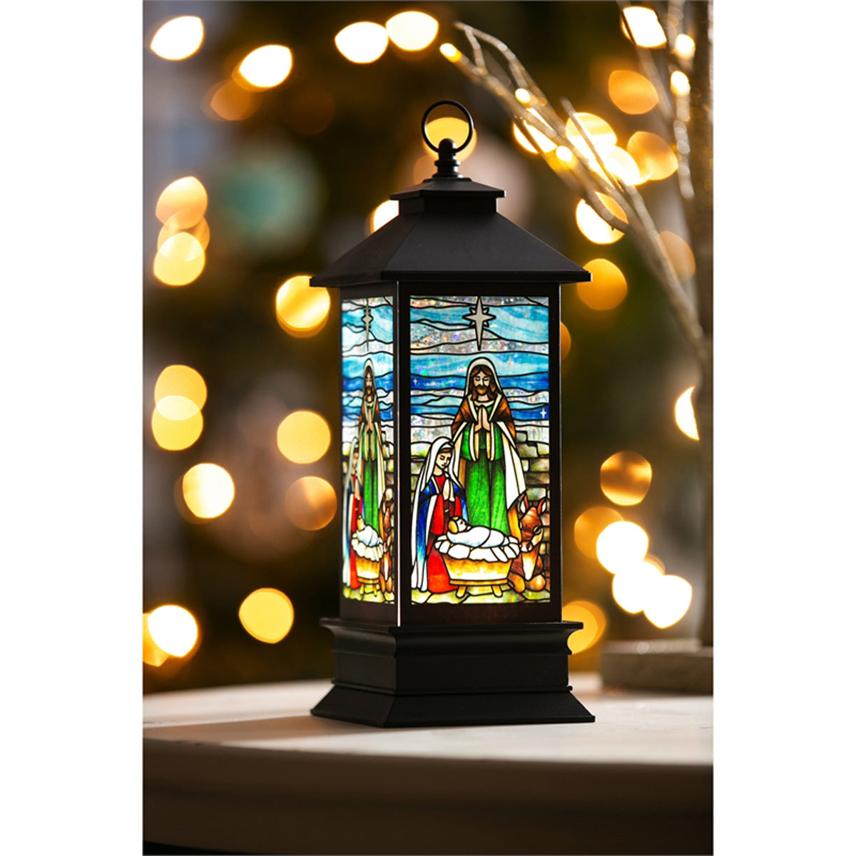 Nativity Tabletop Decor, LED Spinning Water, 10.5" H