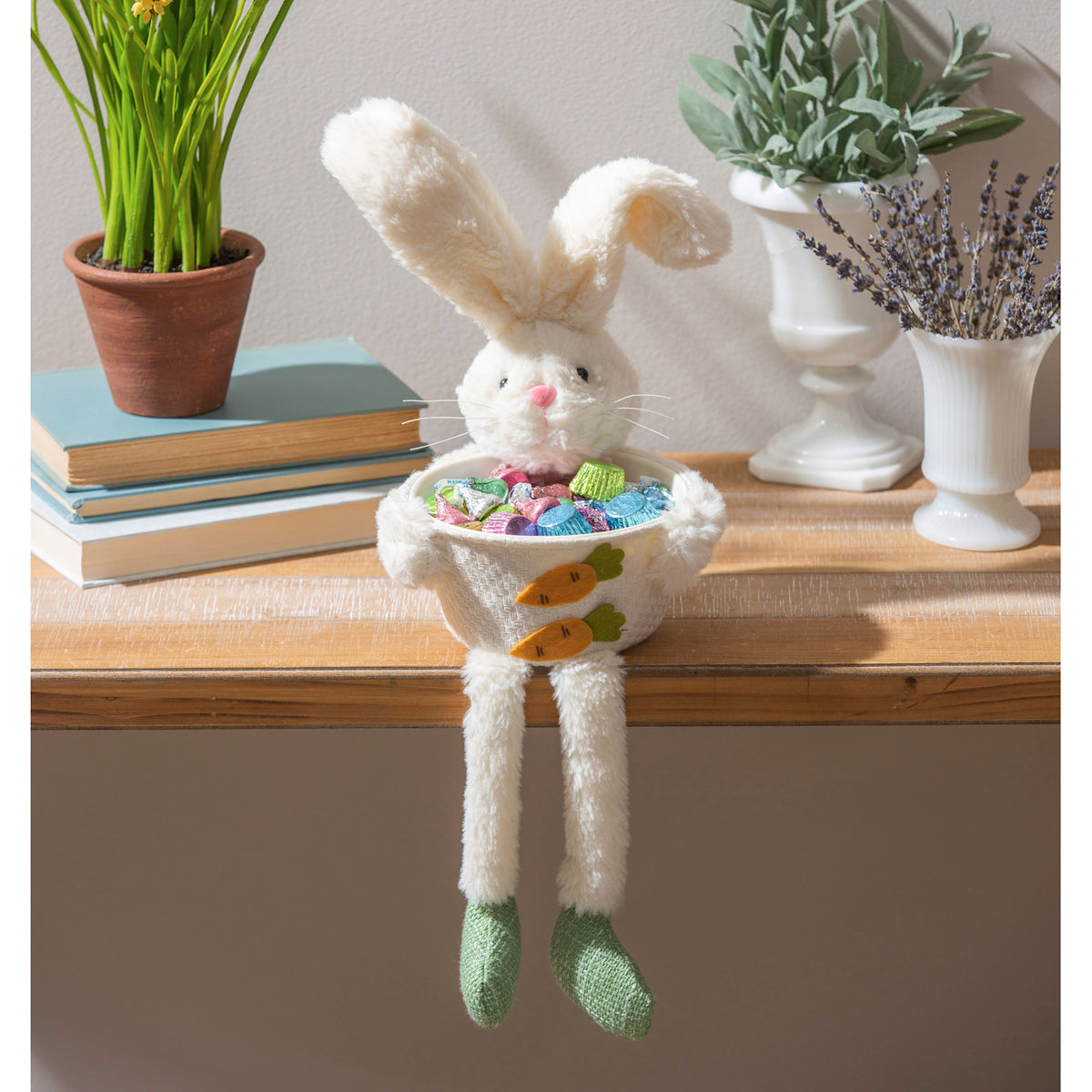 Fabric Bunny with Bowl Table Décor