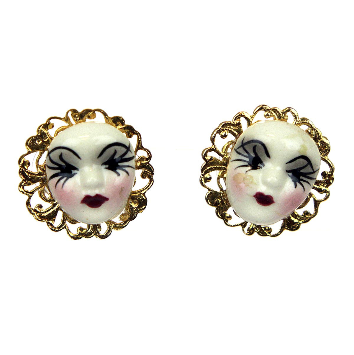 Pierrot Face Earrings