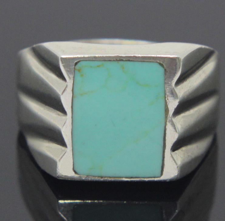 Sterling Silver Turquoise Ring Size 11.5