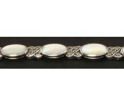 Sterling Silver Bracelet Marcasite Mother of Pearl