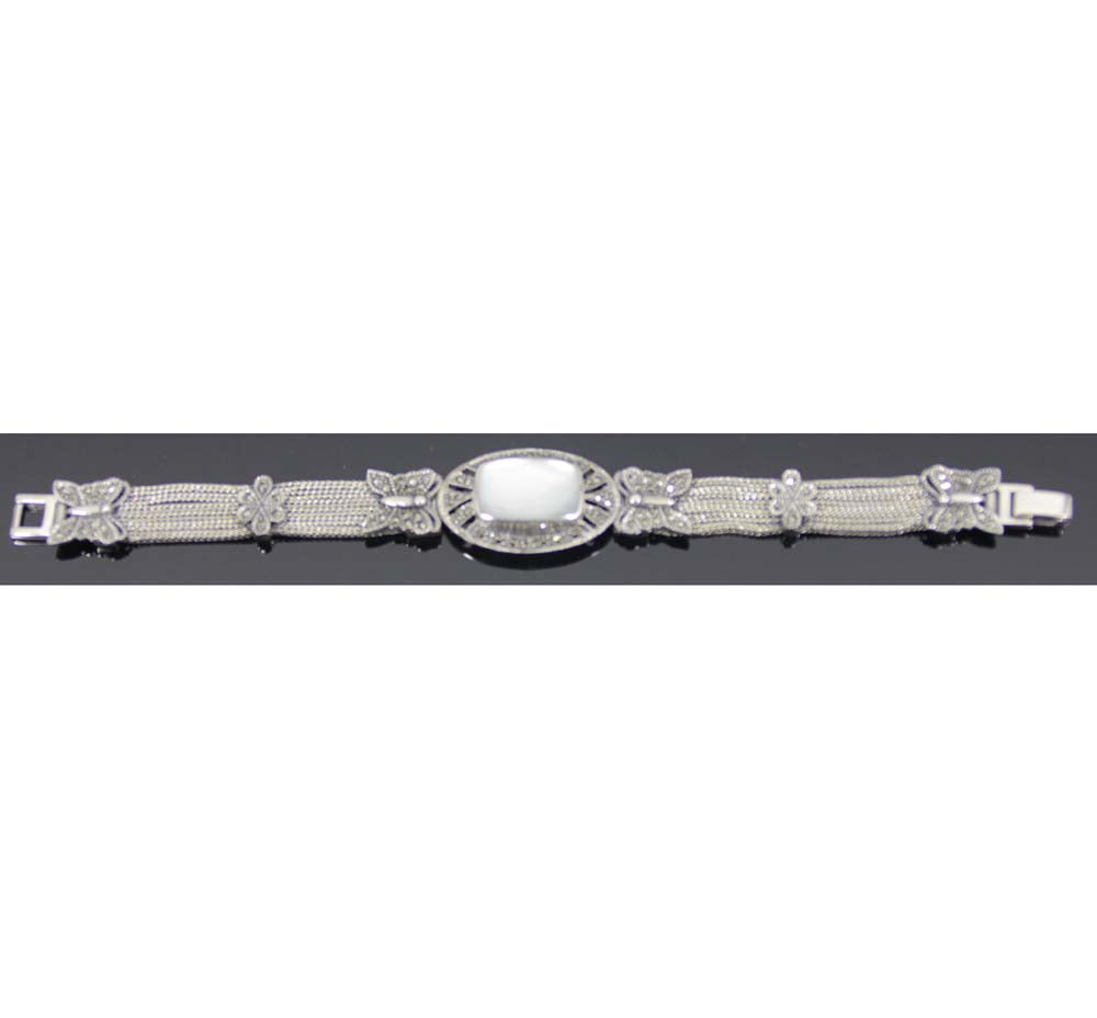 Sterling Silver Bracelet Mother of Pearl 7.5