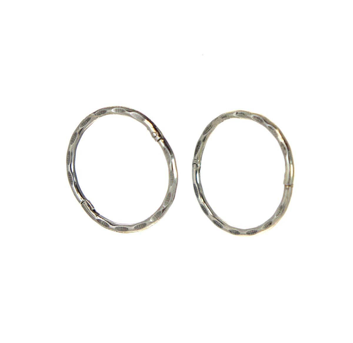 Hinged Hoop Earrings 14mm  Silver