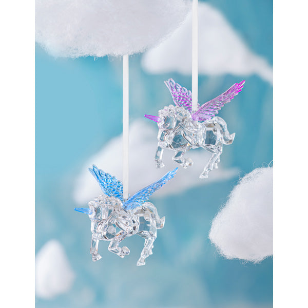 Unicorn/Pegasus  Acrylic Ornament, Blue or Lavender
