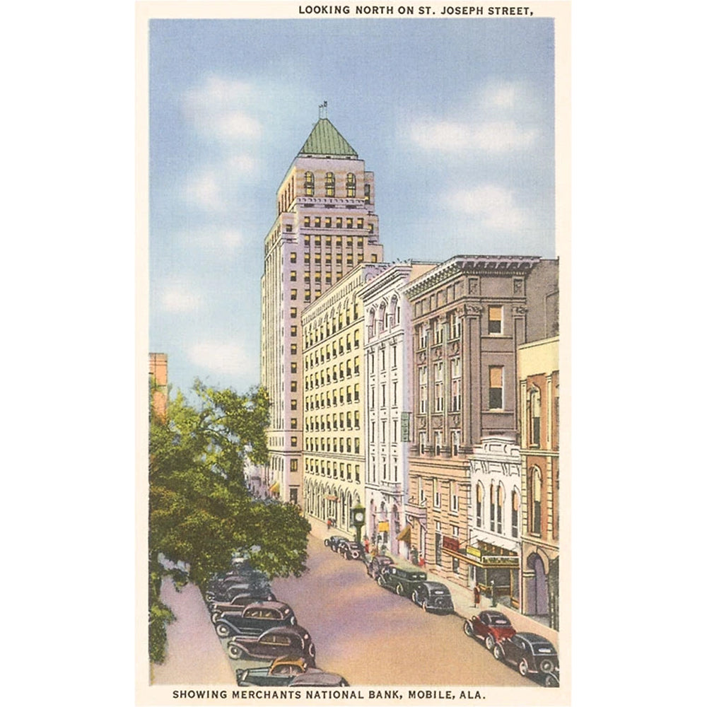 "Looking North on St. Joseph Street", Mobile, AL Blank Note Card