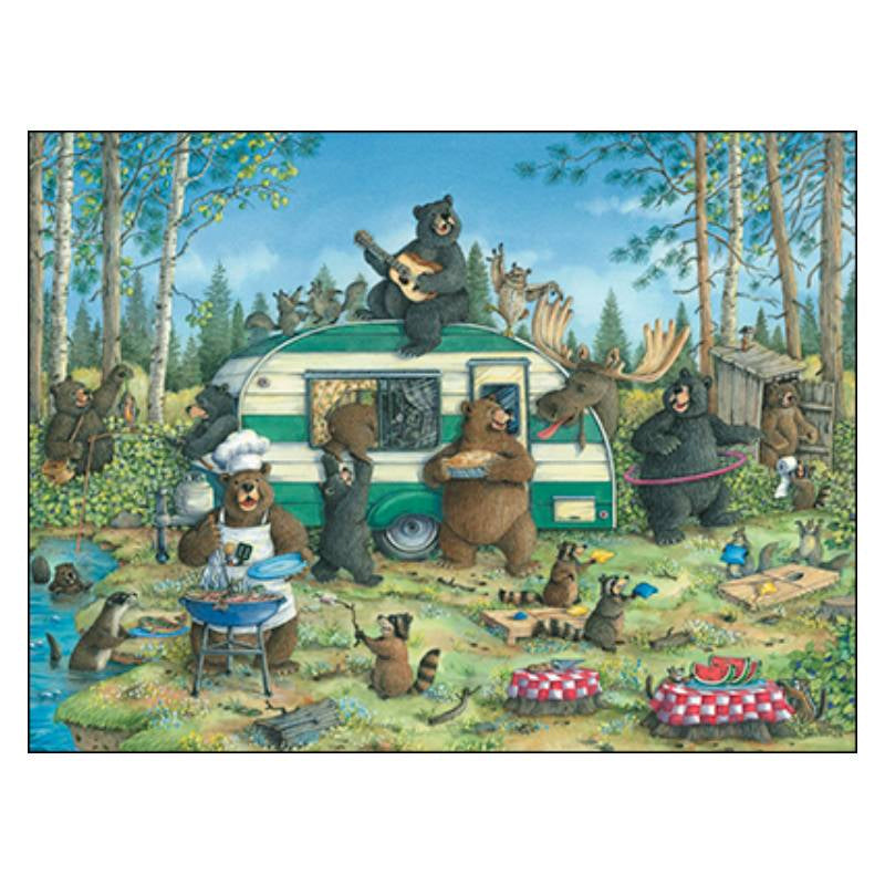 Birthday Card: Bears with Camper