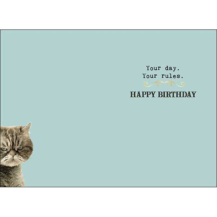 Birthday Card "Whatdya mean share my cake" w/ cat