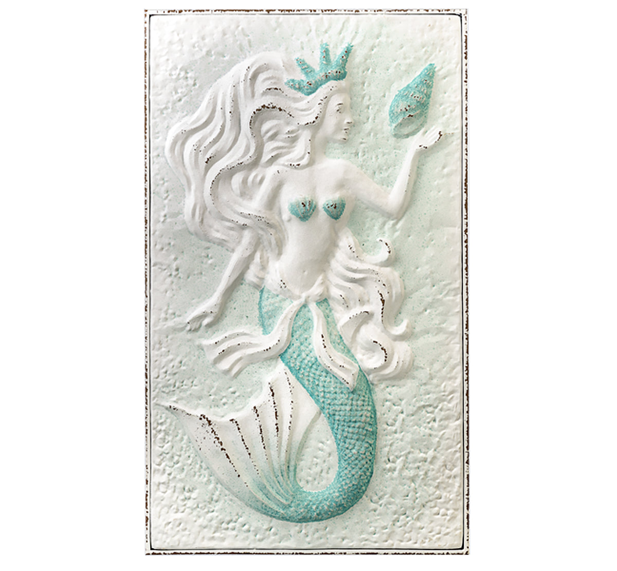 Embossed Blue Ombre Mermaid Wall Hanging