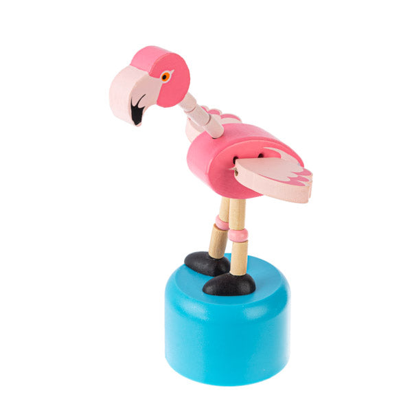 Wooden Flamingo Push Puppets