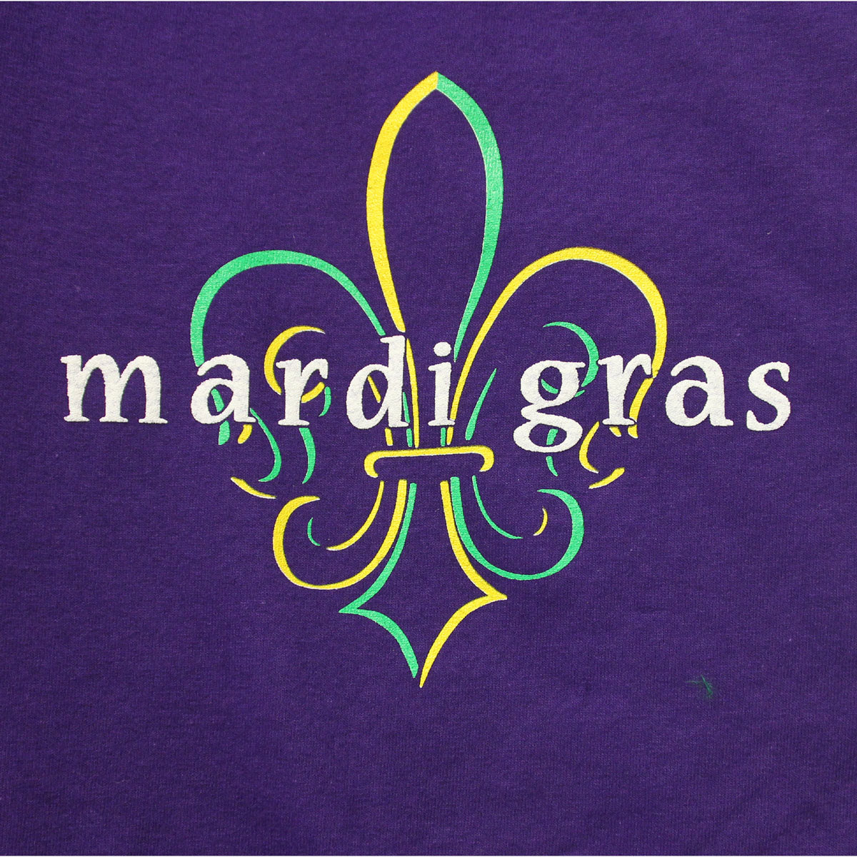 Mardi Gras Script/Fleur De Lis T-Shirt XL