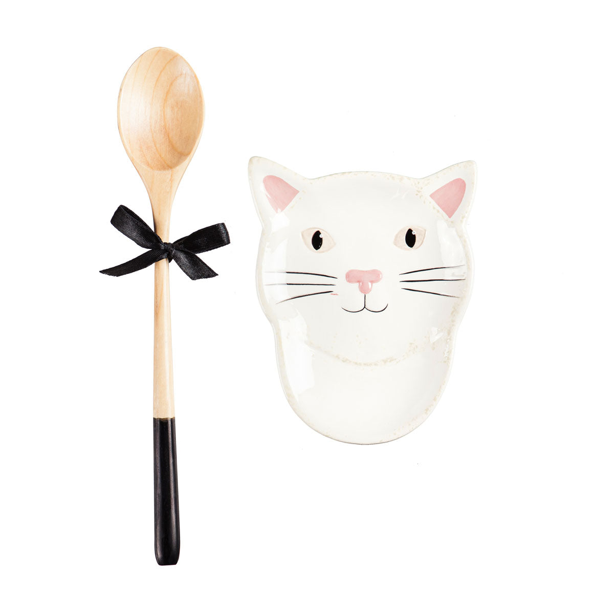 funny cat shaped ceramic spoon rest