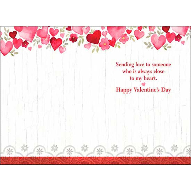 "Love" Valentine's Day Card, image of Hearts & Flowers