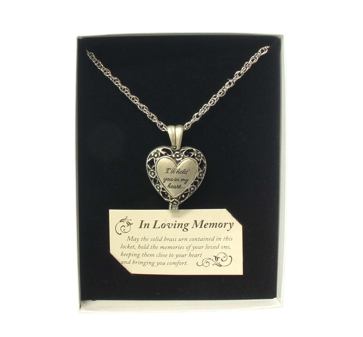 "I'll hold you in my heart..." Memorial Locket w/Urn